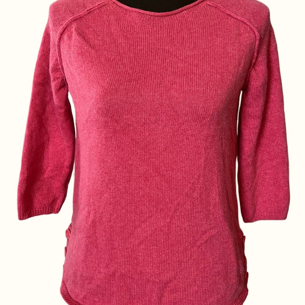 Calypso Cashmere Coral Cropped Sweater Size S